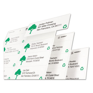 Avery® Ecofriendly Mailing Labels, Inkjet-laser Printers, 0.5 X 1.75, White, 80-sheet, 100 Sheets-pack freeshipping - TVN Wholesale